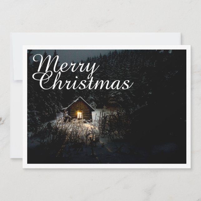 Carte Vœux de Noël avec Maison de Sorcière (Devant)
