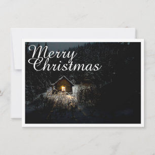 Carte Vœux de Noël avec Maison de Sorcière