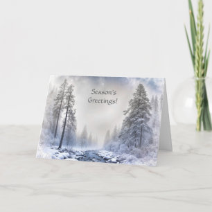 Carte Vœux de Noël avec paysage d'hiver