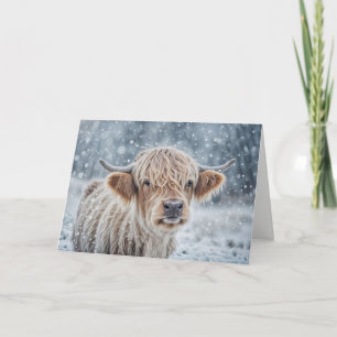 Carte Vœux de Noël avec un Highland mignon