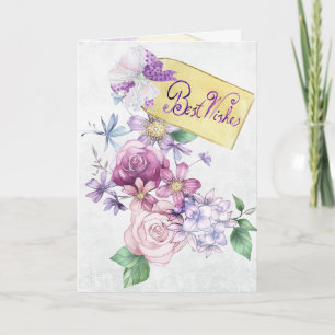 Carte Vœux Floraux Vintage
