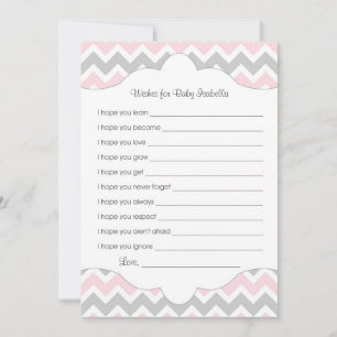 Carte Voeux gris rose pour bébé / grande idée de baby sh
