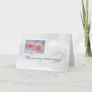 Carte Voeux mariages Anniversaires Avec Roses Roses Rose