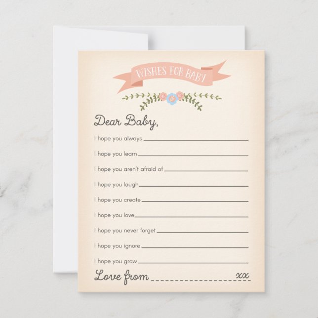 Carte Voeux pour bébé - Baby shower Game Card (Devant)