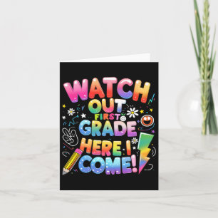 Carte Voici I Come 1st Grade T-rex mignonne Attention Fi
