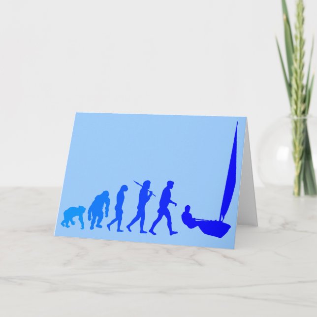 Carte voile laser marins voile bleu cadeaux et tee - shi (Devant)