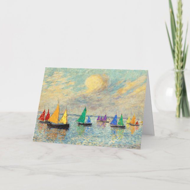 Carte Voiles arc-en-ciel d'anniversaire gay (Devant)