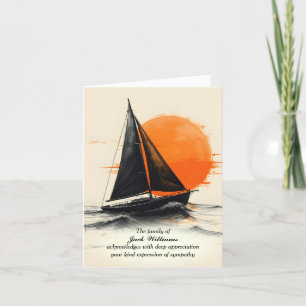 Carte Voilier Aquarelle Pour Merci Sympathy
