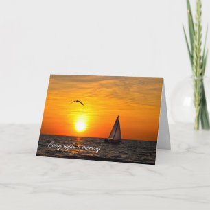 Carte Voilier et coucher de soleil sur le lac sympathie