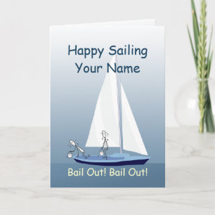 Carte Voilier Sailing Sail Out Drôle Salutation personna