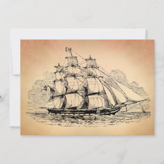 Carte Voilier vintage