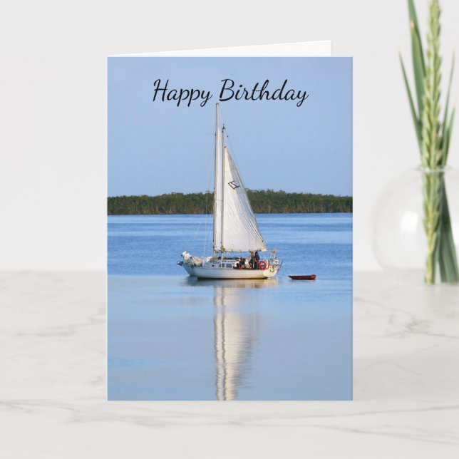Carte Voiliers de joyeux anniversaire côte à côte (Devant)