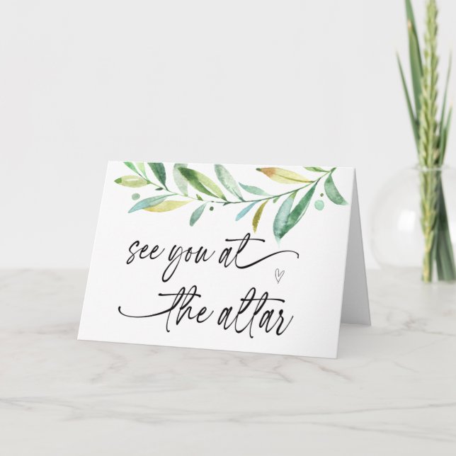 Carte Voir à l'autel cadeau de la mariée à la chambre de (Devant)