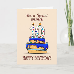 Carte Voisin 10e anniversaire, 10 sur Sweet Blue Cake