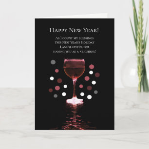 Carte Voisin Bonne Année Vin Drôle