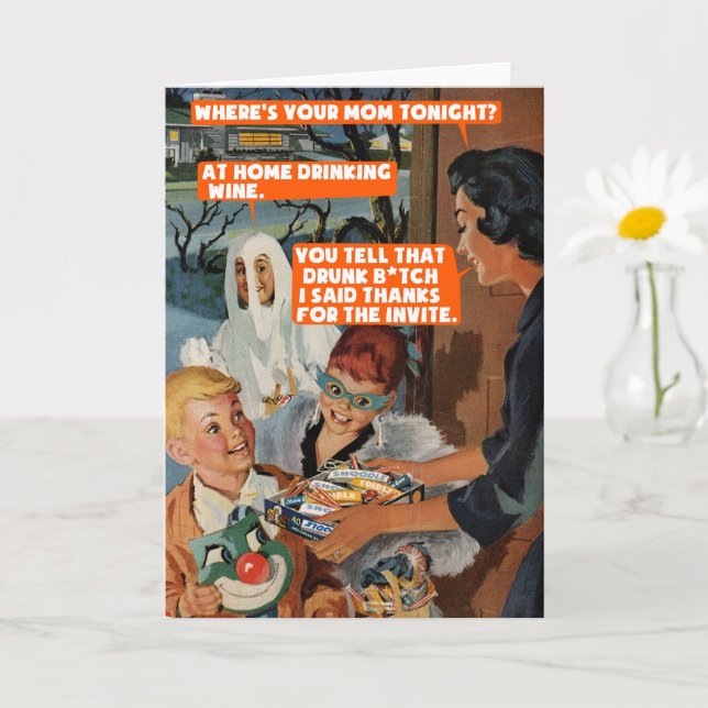 Carte Voisins amis d'Halloween (Petite plante)