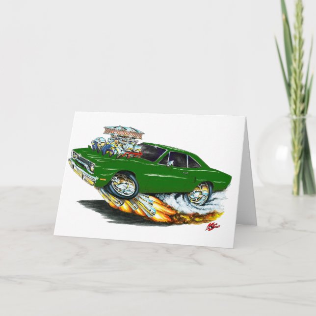 Carte Voiture 1970 verte de Roadrunner (Devant)