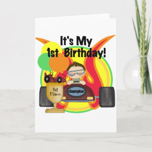 Carte Voiture de course 1er Anniversaire Tshirts et cade