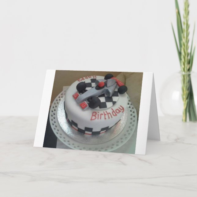 Carte voiture de course d'anniversaire heureuse (Devant)