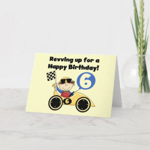 Carte Voiture de course Jaune 6e Chemises et cadeaux d'a