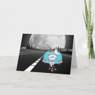 Carte Voiture de mariée et de chambre avec Pleine lune