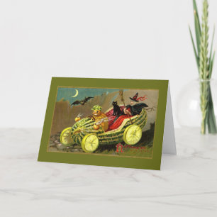 Carte Voiture de pastèque Halloween Witch