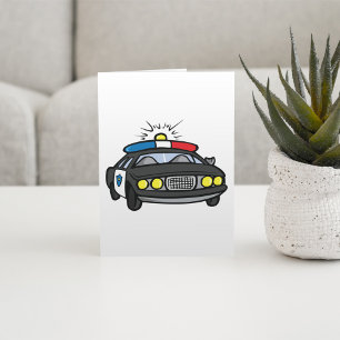 Carte Voiture de police avec gyrophares