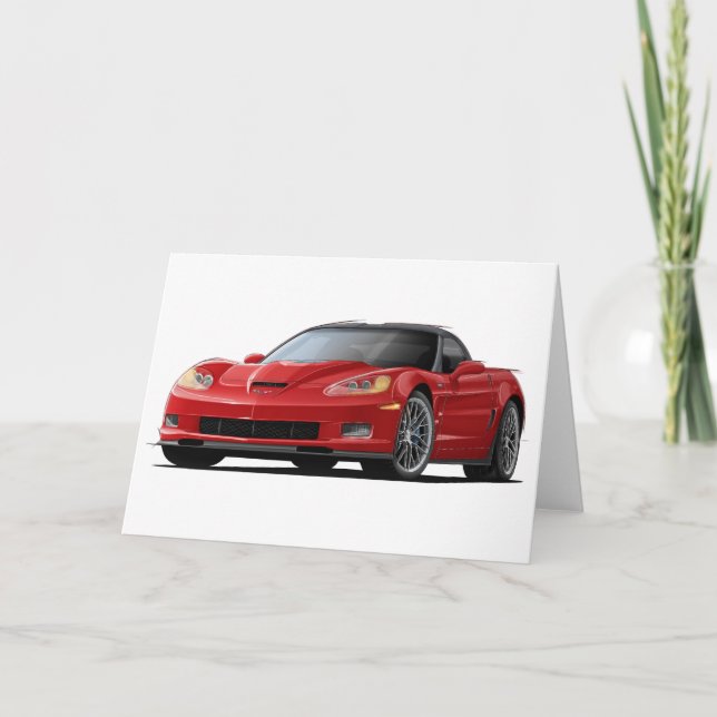 Carte Voiture de rouge de Corvette ZR1 (Devant)