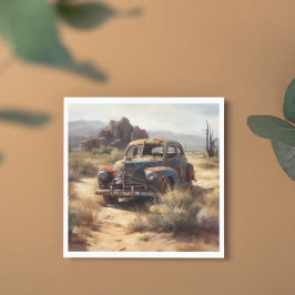 Carte Voiture déserte dans le désert