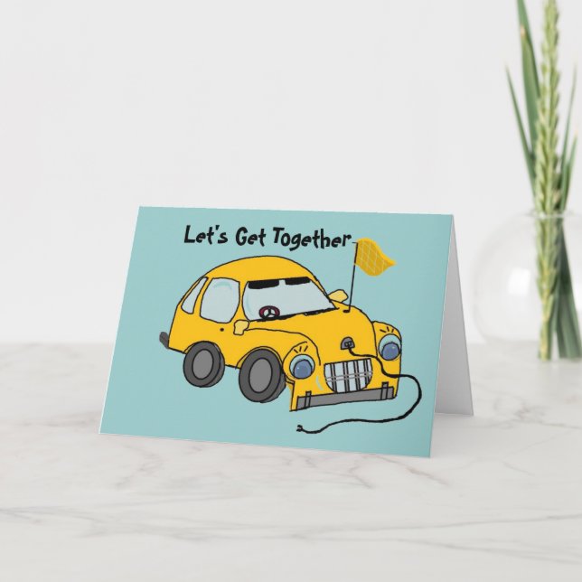 Carte Voiture électrique Anniversaire (Devant)
