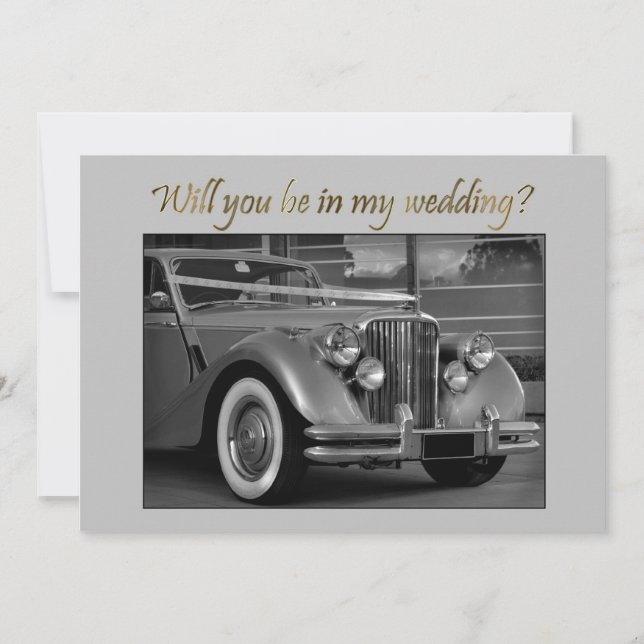 Carte voiture jaguar bwSeras-tu à mon mariage ? (Devant)