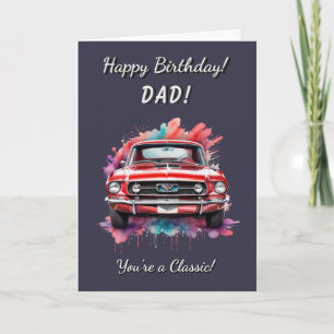 Carte Voiture Pony Classic Rouge Muscle Voiture Annivers