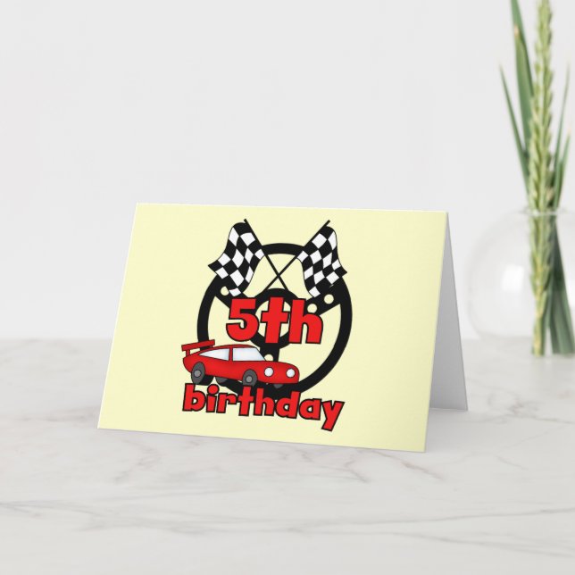 Carte Voiture Racing 5e Anniversaire Tshirts et cadeaux (Devant)