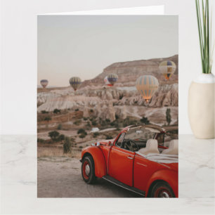 Carte Voiture Rouge Vintage classique à regarder des bal