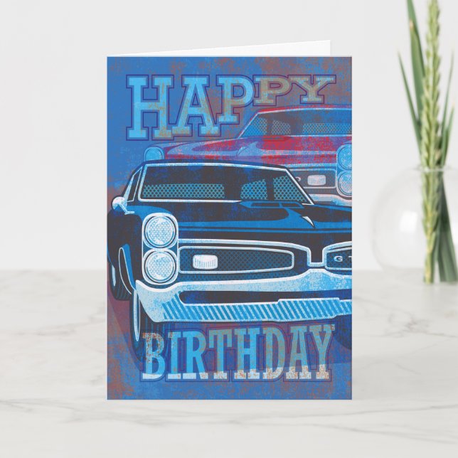 Carte Voitures du joyeux anniversaire GTO (Devant)
