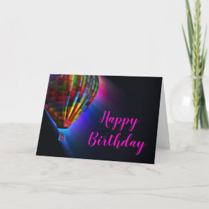 Carte Vol magique Noir et chaud Anniversaire