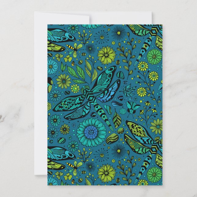 Carte Voler, pilonner la libellule en bleu (Devant)