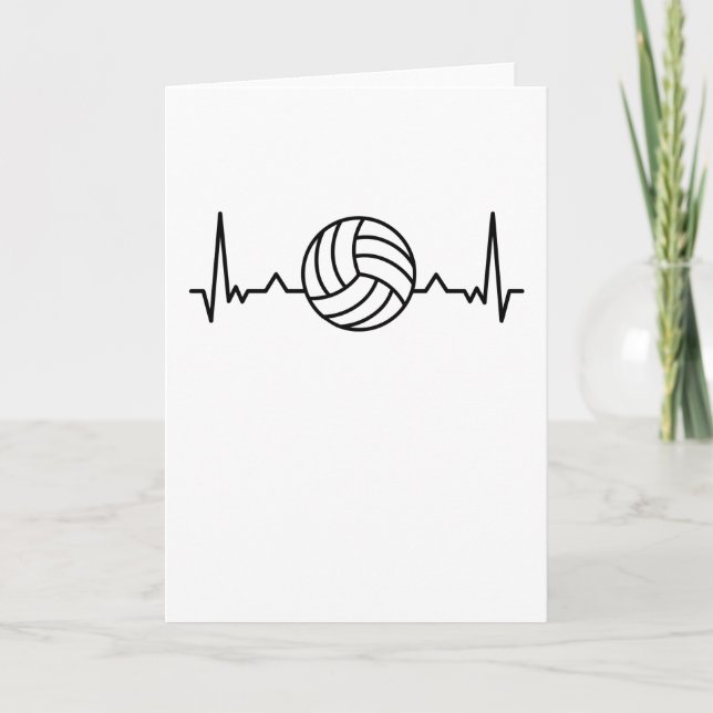 Carte Volleyball Heartbeat cadeaux de sport (Devant)