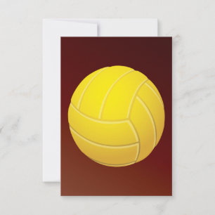 Carte Volleyball Jaune Fond Rouge Terreux