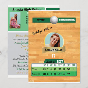 Carte Volleyball W/ Statistiques Invitations Grad 