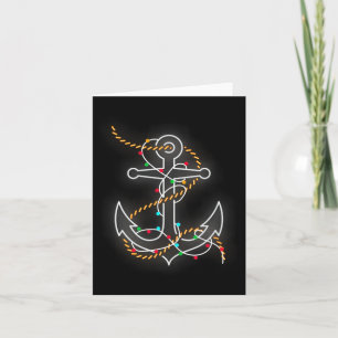 Carte Vols de Noël Ancre Père Noël Voilier Bateau