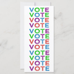 Carte VOTE multicolore