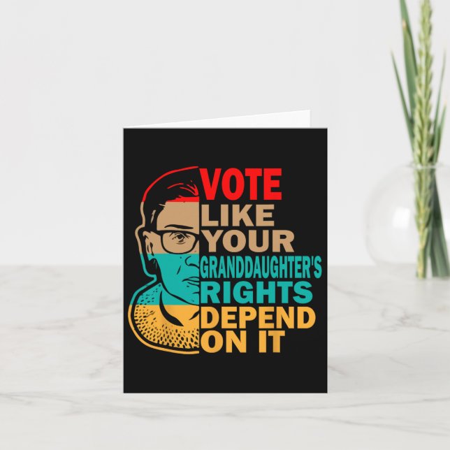 Carte Votez comme les droits de votre petite-fille - Fem (Devant)