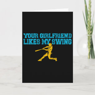 Carte Votre copine aime mon swing vintage drôle Byseb
