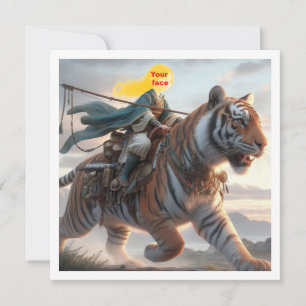 Carte Votre enfant chevauchant un tigre, mettez mon visa