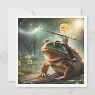 Carte Votre enfant chevauchant une grenouille, mettez mo