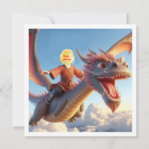 Carte Votre enfant vole sur un dragon asiatique, une car