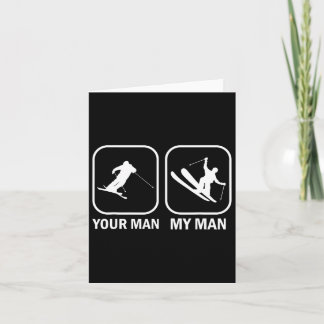 Carte Votre Homme Mon Homme Drôle Biathlète Ski Tirer Sp