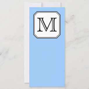 Carte Votre Lettre. Monogramme personnalisé. Bleu noir b