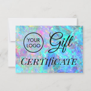 Carte votre logo opale certificat cadeau